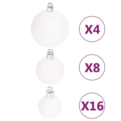 vidaXL 108-delige Kerstballenset zilver en wit 7