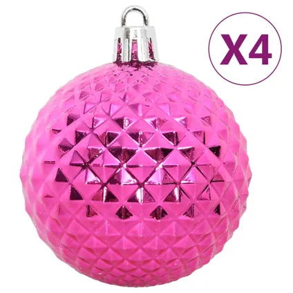 vidaXL 108-delige Kerstballenset wit en roze 9