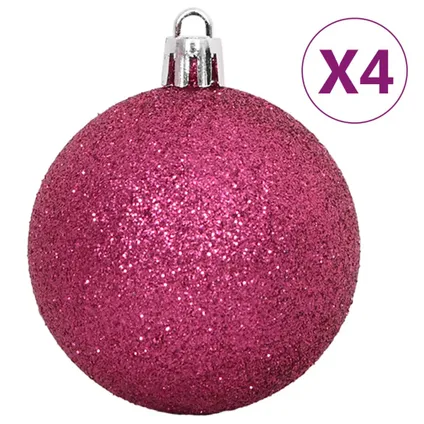 vidaXL 108-delige Kerstballenset wit en roze 10
