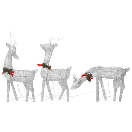 vidaXL Famille de rennes de Noël 270x7x90cm Argenté Blanc froid 3