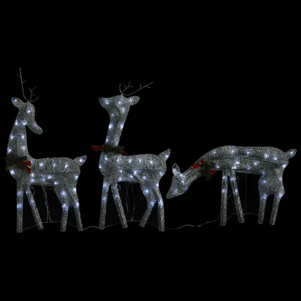 vidaXL Famille de rennes de Noël 270x7x90cm Argenté Blanc froid 8