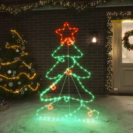 vidaXL Figurine d'arbre de Noël avec 144 LED 88x56 cm 2