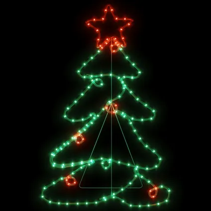 vidaXL Figurine d'arbre de Noël avec 144 LED 88x56 cm 3