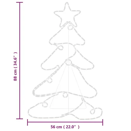 vidaXL Figurine d'arbre de Noël avec 144 LED 88x56 cm 6