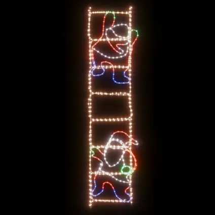vidaXL Kerstfiguur kerstman op ladder opvouwbaar 552 LED's 50x200 3
