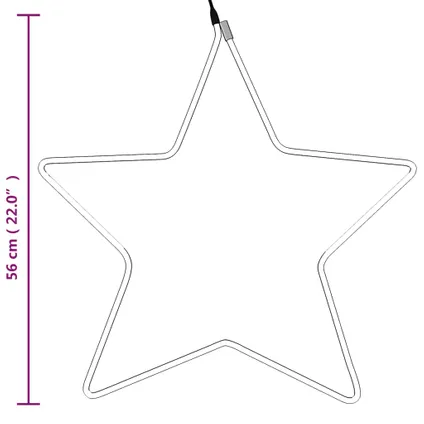 vidaXL Kerstfiguur ster met 48 warmwitte LED's 56 cm 6