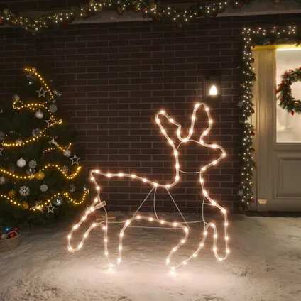 vidaXL Figure de renne de Noël avec 72 LED Blanc chaud 57x55x4,5 2