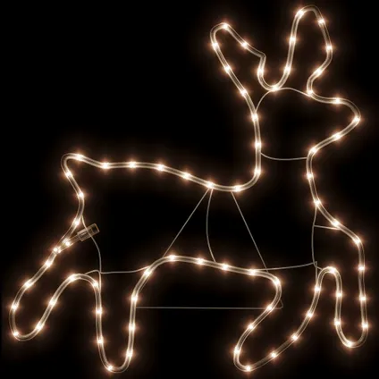vidaXL Figure de renne de Noël avec 72 LED Blanc chaud 57x55x4,5 3