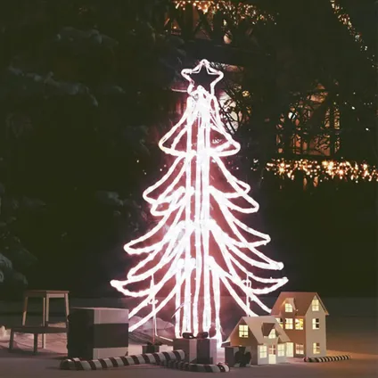 vidaXL Arbre de Noël pliable avec LED Blanc chaud 87x87x93 cm 2
