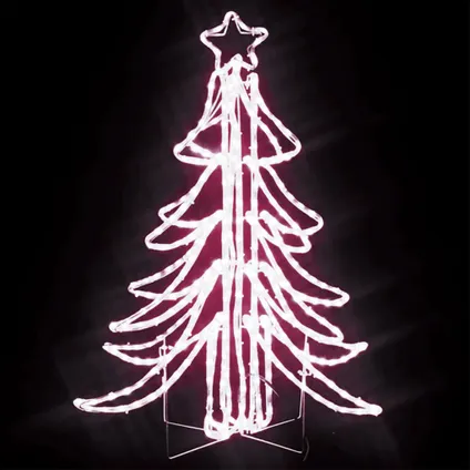 vidaXL Arbre de Noël pliable avec LED Blanc chaud 87x87x93 cm 3