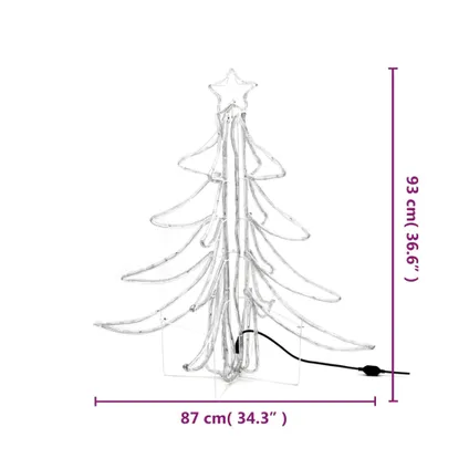 vidaXL Arbre de Noël pliable avec LED Blanc chaud 87x87x93 cm 8