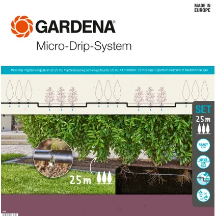 Kit d'arrosage pour arbustes/haies Gardena Micro-Drip-System 25m