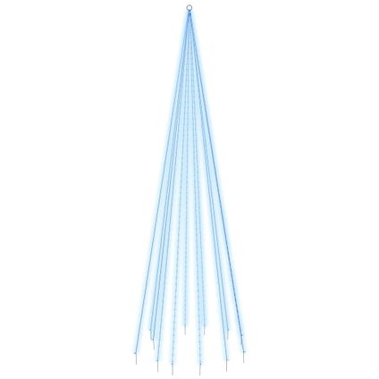vidaXL Sapin de Noël sur mât de drapeau 732 LED Bleues 500 cm