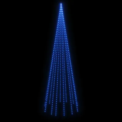 vidaXL Sapin de Noël sur mât de drapeau 732 LED Bleues 500 cm 4