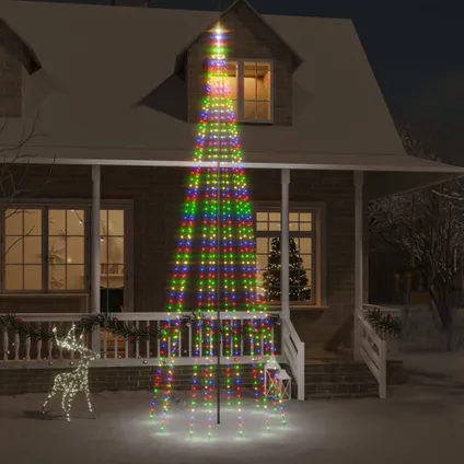 vidaXL Vlaggenmast kerstboom 732 LED's meerkleurig 500 cm 2