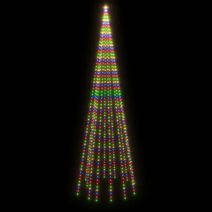 vidaXL Sapin de Noël sur mât de drapeau 732 LED Colorées 500 cm 4