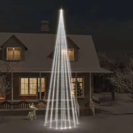 vidaXL Vlaggenmast kerstboom 1134 LED's koudwit 800 cm 2