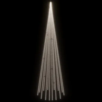 vidaXL Sapin de Noël sur mât de drapeau 1134 LED Blanc froid 800 4