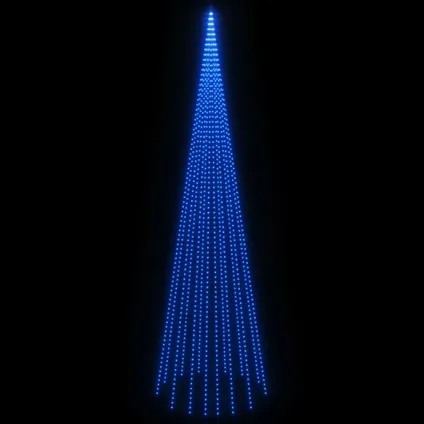 vidaXL Sapin de Noël sur mât de drapeau 1134 LED Bleues 800 cm 4