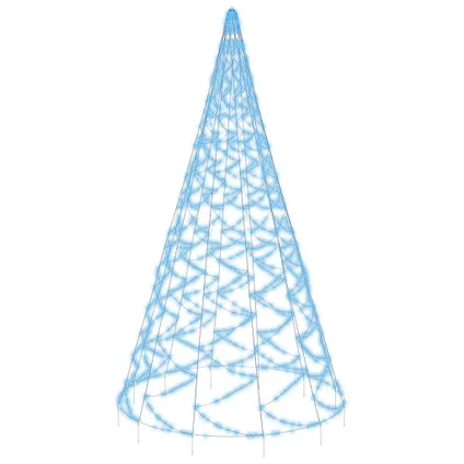 vidaXL Kerstboom voor vlaggenmast 1400 LED's blauw 500 cm