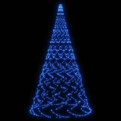 vidaXL Kerstboom voor vlaggenmast 1400 LED's blauw 500 cm 4
