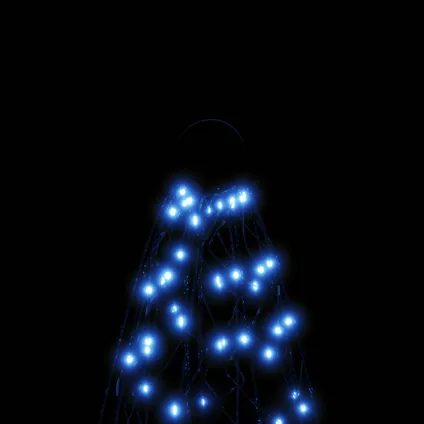 vidaXL Sapin de Noël sur mât de drapeau 1400 LED Bleues 500 cm 5