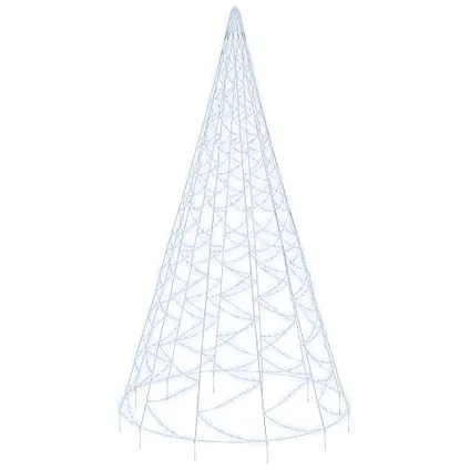 vidaXL Sapin de Noël sur mât de drapeau 3000 LED Blanc froid 800