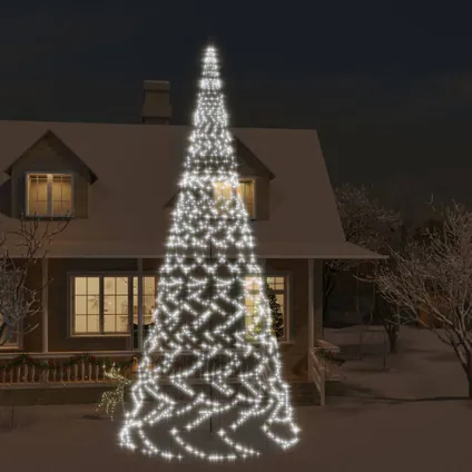 vidaXL Kerstboom voor vlaggenmast 3000 LED's koudwit 800 cm 2