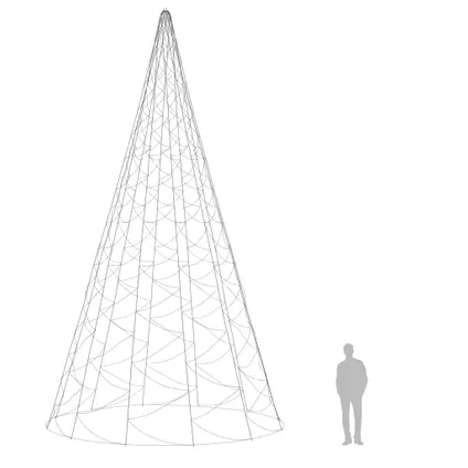 vidaXL Kerstboom voor vlaggenmast 3000 LED's koudwit 800 cm 10