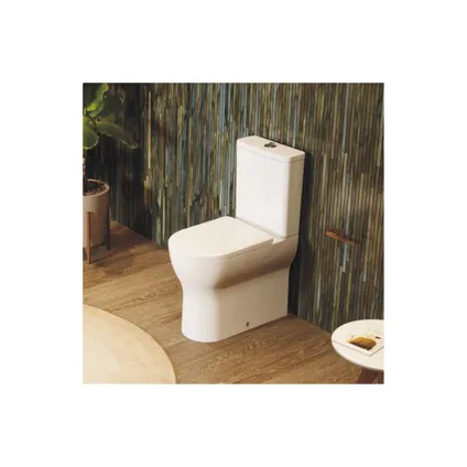 Aquavive duoblok toilet| Universele afvoer| Randloos | Verhoogd +7cm | wit 6