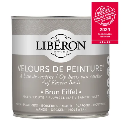 Peinture murale Libéron Velours de Peinture brun Eiffel mat velouté 500ml