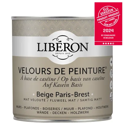 Peinture murale Libéron Velours de Peinture Beige Paris-Brest mat velouté 500ml