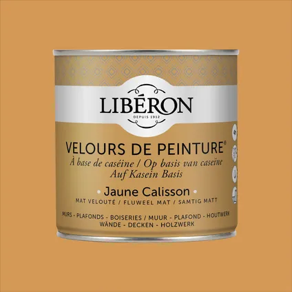 Peinture murale Libéron Velours de Peinture Jaune Calisson mat velouté 500ml 5