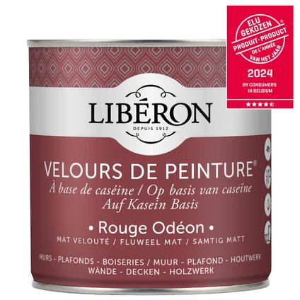 Peinture murale Libéron Velours de Peinture Rouge Odéon mat velouté 500ml