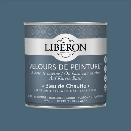 Libéron muurverf Velours de Peinture Bleu De Chauffe fluweel mat 500ml 5