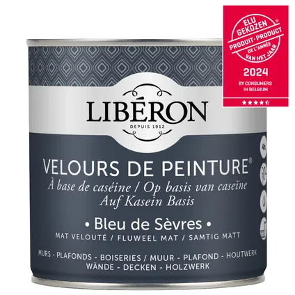 Libéron muurverf Velours de Peinture Bleu De Sèvres fluweel mat 500ml