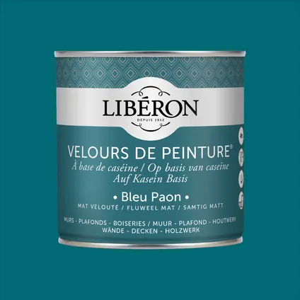 Libéron muurverf Velours de Peinture Bleu Paon fluweel mat 500ml 5
