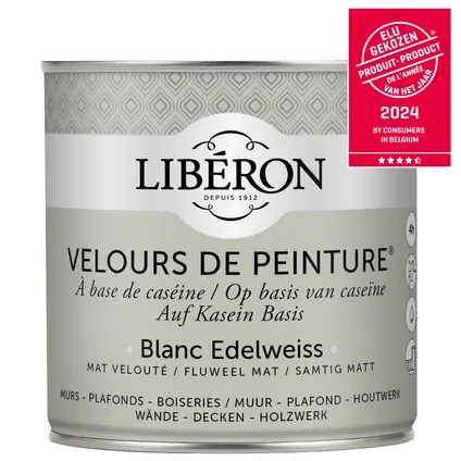 Peinture murale Libéron Velours de Peinture Blanc Edelweiss mat velouté 500ml