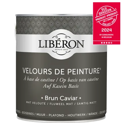 Peinture murale Libéron Velours de Peinture Brun Caviar mat velouté 2,5L