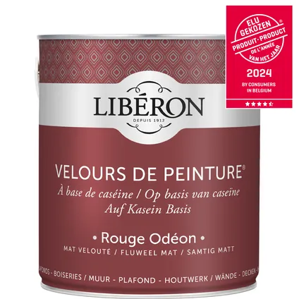 Peinture murale Libéron Velours de Peinture Rouge Odéon mat velouté 2,5L