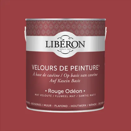Peinture murale Libéron Velours de Peinture Rouge Odéon mat velouté 2,5L 5