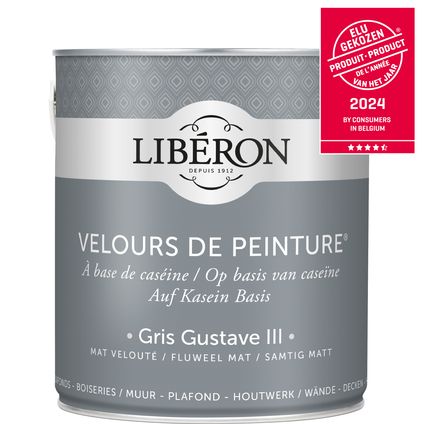 Peinture murale Libéron Velours de Peinture Gris Gustave III mat velouté 2,5L