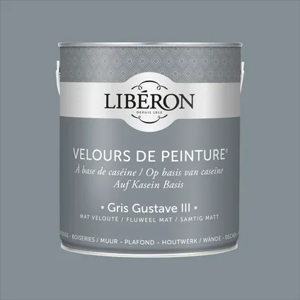 Peinture murale Libéron Velours de Peinture Gris Gustave III mat velouté 2,5L 5