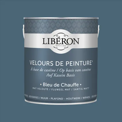 Peinture murale Libéron Velours de Peinture Bleu De Chauffe mat velouté 2,5L 5
