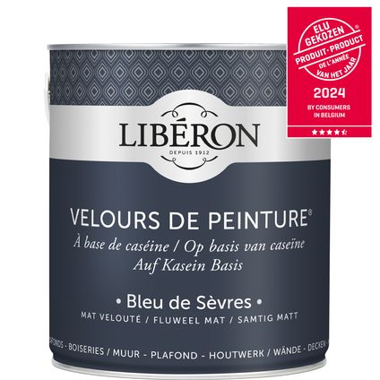 Peinture murale Libéron Velours de Peinture Bleu De Sèvres mat velouté 2,5L