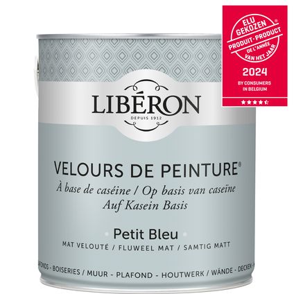 Peinture murale Libéron Velours de Peinture Petit Bleu mat velouté 2,5L