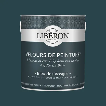Libéron muurverf Velours de Peinture Bleu des Vosges fluweel mat 2,5L 5