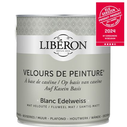 Peinture murale Libéron Velours de Peinture Blanc Edelweiss mat velouté 2,5L