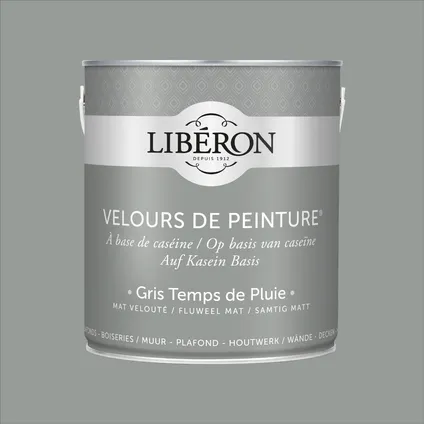 Libéron muurverf Velours de Peinture Gris Temps De Pluie fluweel mat 2,5L 5