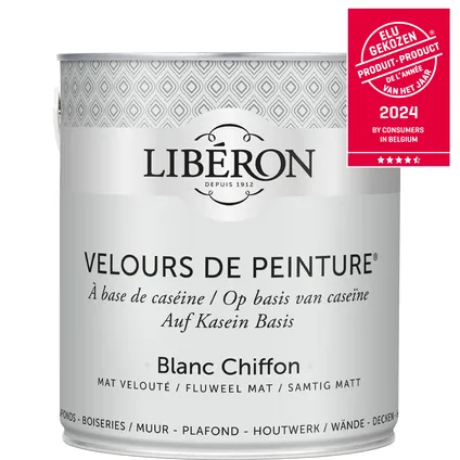 Peinture murale Libéron Velours de Peinture Blanc chiffon mat velouté 2,5L